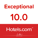 Valutazione eccezionale 10.0 su Hotels.com per un'esperienza di soggiorno straordinaria.